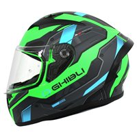 Vemar Ghibli Robot Motorcycle Helmet (Matt Fluo Green/Grey)