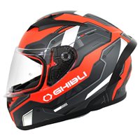 Vemar Ghibli Robot Motorcycle Helmet (Matt Red|Grey)