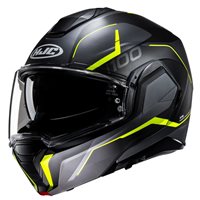 HJC I100 Lorix Flip Front Helmet (Black|Yellow)
