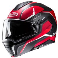 HJC I100 Lorix Flip Front Helmet (Black|Red)